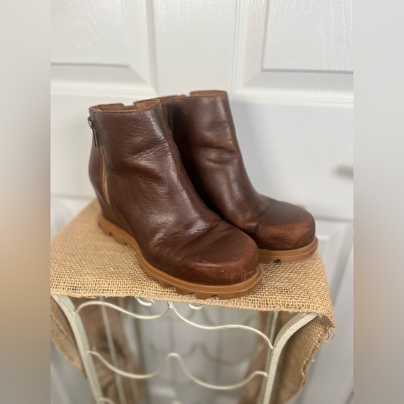 Sorel Joan Of Arctic Waterproof Wedge IIl Booties In Brown Size 9 - Picture 12 of 16